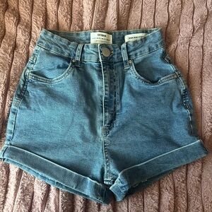 High waisted jean shorts